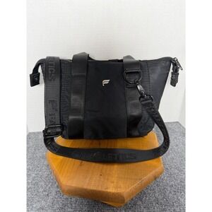 Fabletics Black Nylon Crossbody Shoulder Bag Small Tote Purse " 11x8"‎